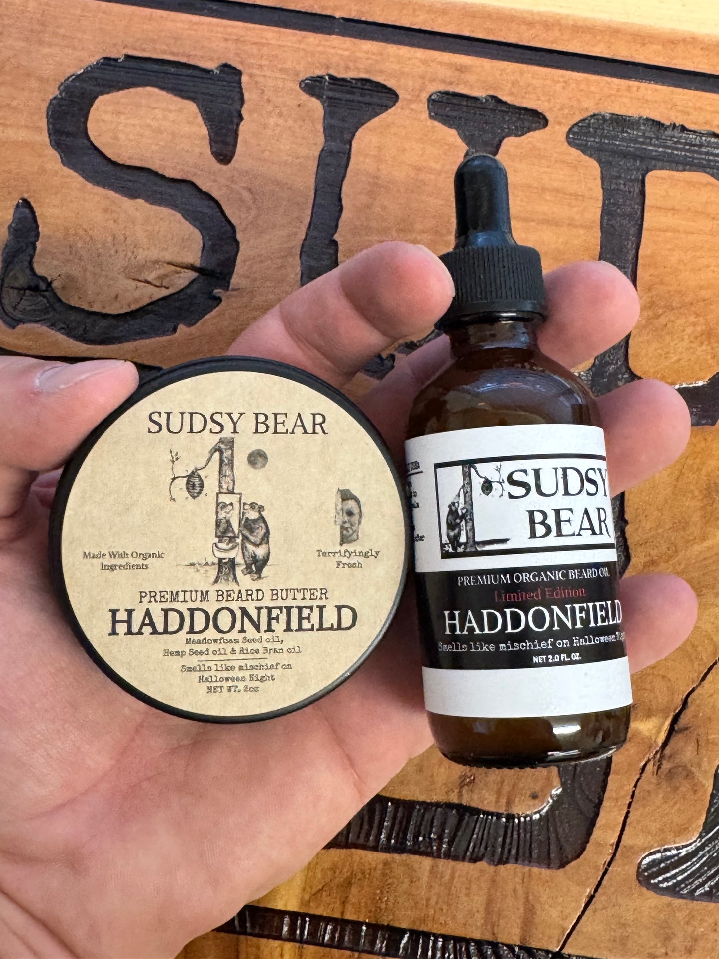 Haddonfield Lettering New! Limited Edition Haddonfield Beard Duo β SUDSY BEAR SOAP COMPANY