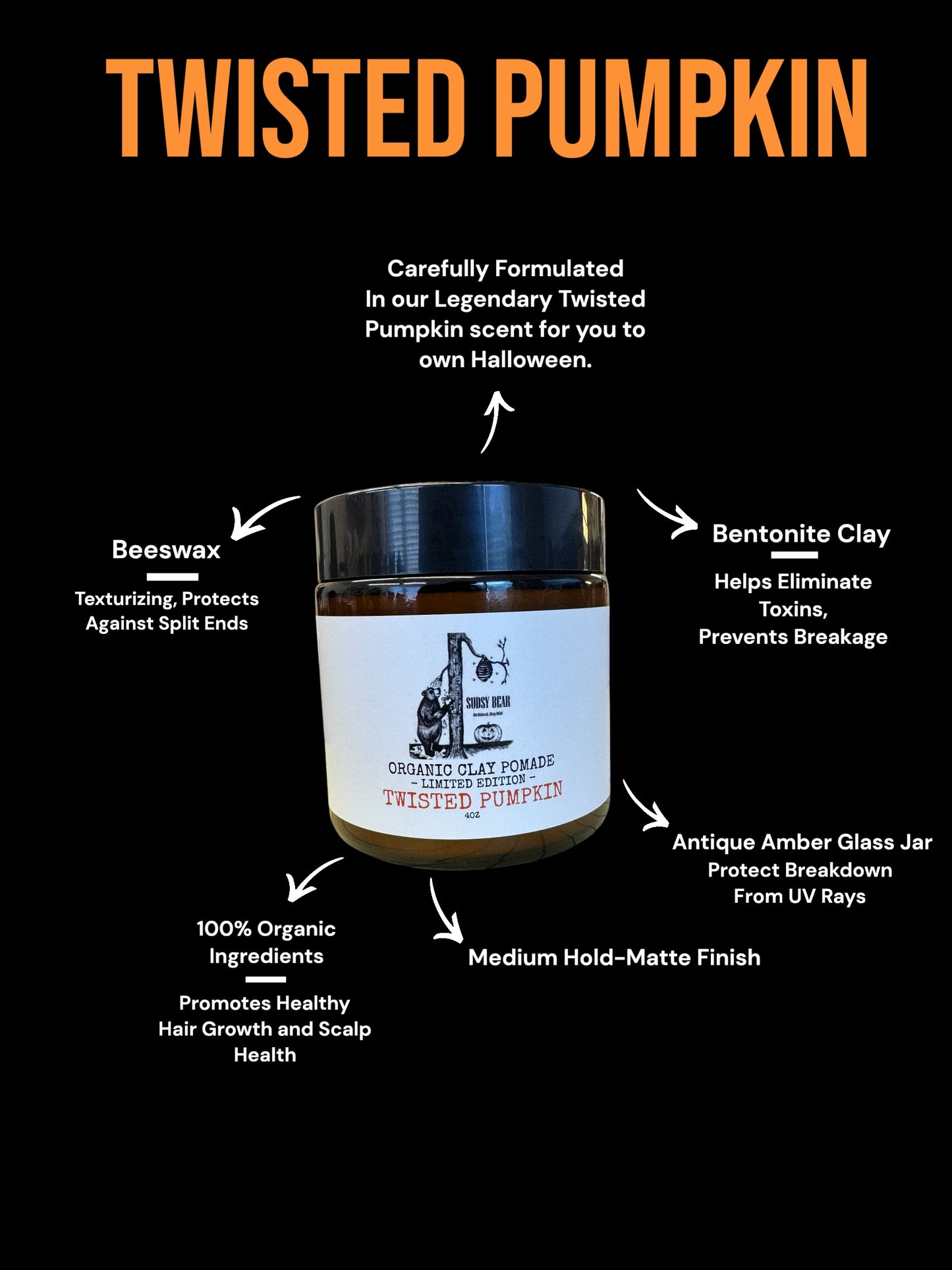 
                  
                    New! Twisted Pumpkin-Organic Clay Pomade
                  
                