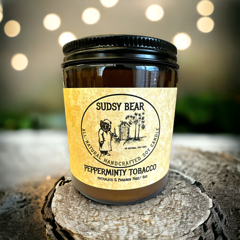 PEPPERMINTY TOBACCO-ALL NATURAL CANDLE